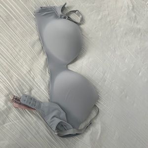 Victoria’s Secret baby blue, underwire bra.